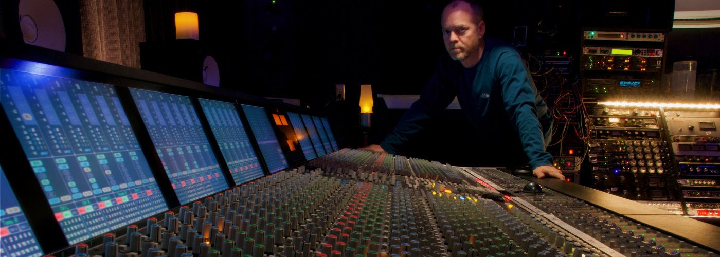 Giles at SSL console